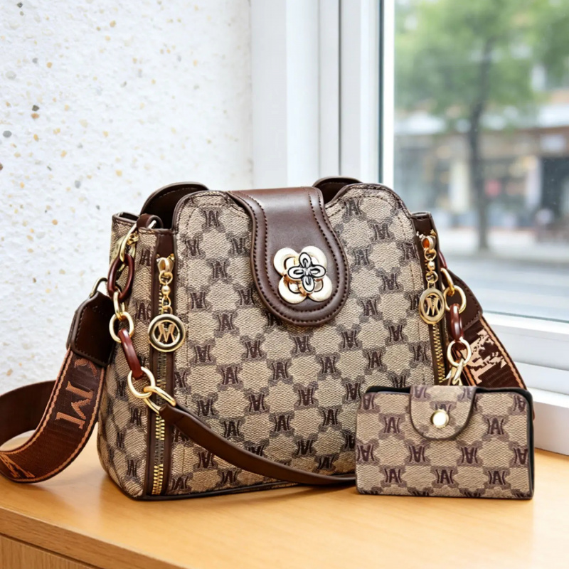 Crossbody Bag Women - vintage baskılı mektup desenli omuz çantası,