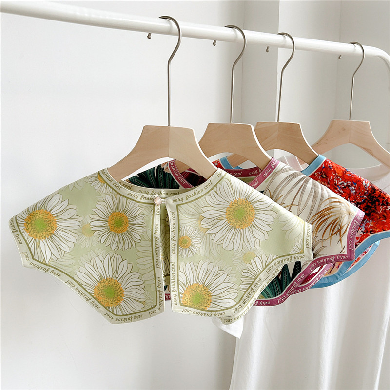 Women'S Fashion Jersey - Kadınlar için moda çiçek ayrılabilir yaka