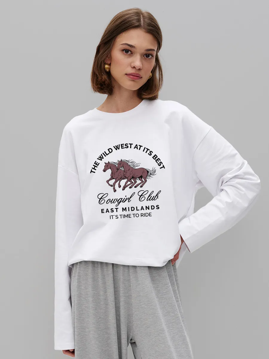 Women'S Fashion Wild West - Kadınlar İçin %100 Pamuklu At Baskılı