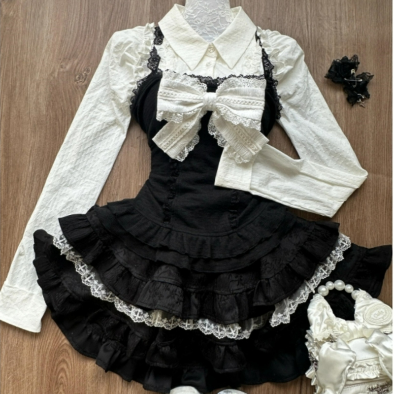 Women Fashion Japan - Y2k Estetik Lolita Tarzı 3 Parça