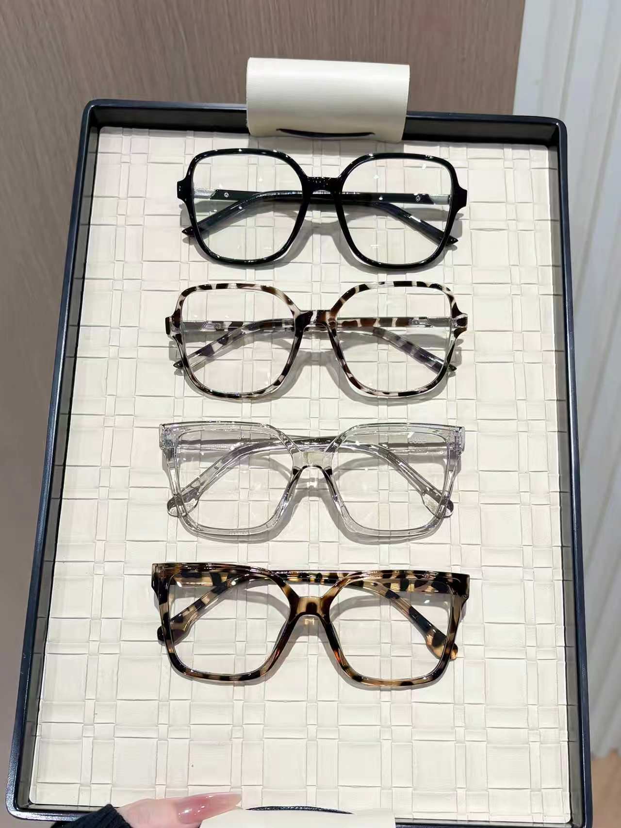 Women'S Fashion Reading Glasses - 4 adet kalın geometrik tam çerçeve