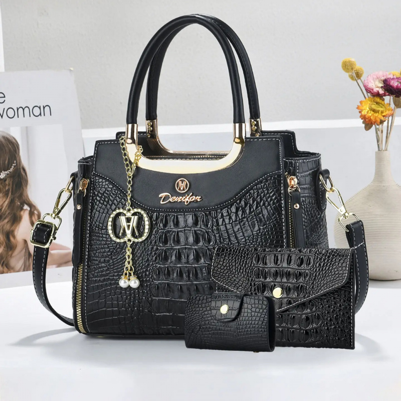 Crossbody Bag Women - Kadınlar İçin Timsah Derisi Desenli Çanta