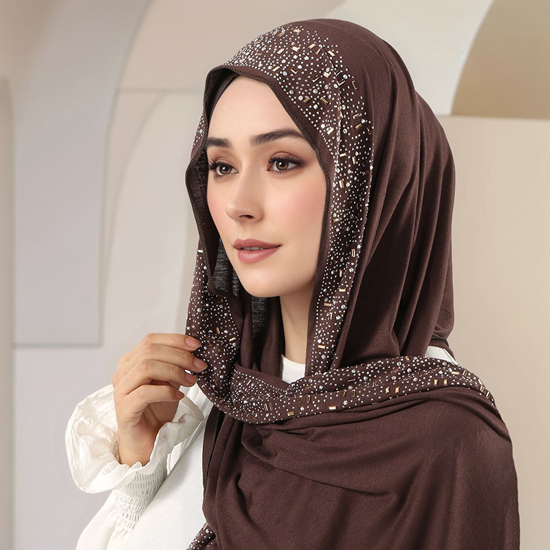 Women'S Fashion Jersey - Ramazan Müslüman Işıltılı Rhinestone Jersey Pamuklu