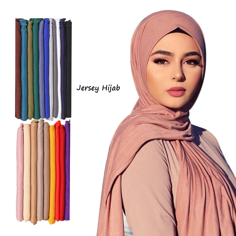 Women'S Fashion Jersey - Düz renk uzun şal atkılar Modal
