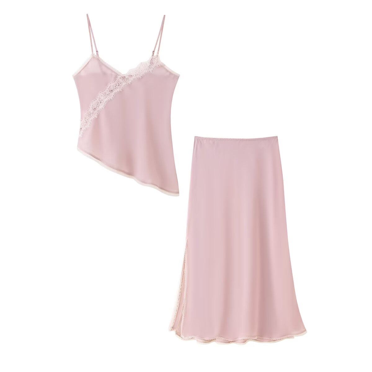V Neck Cami Top - Tidalyf 2025 Kadın Pembe Atlet Üst