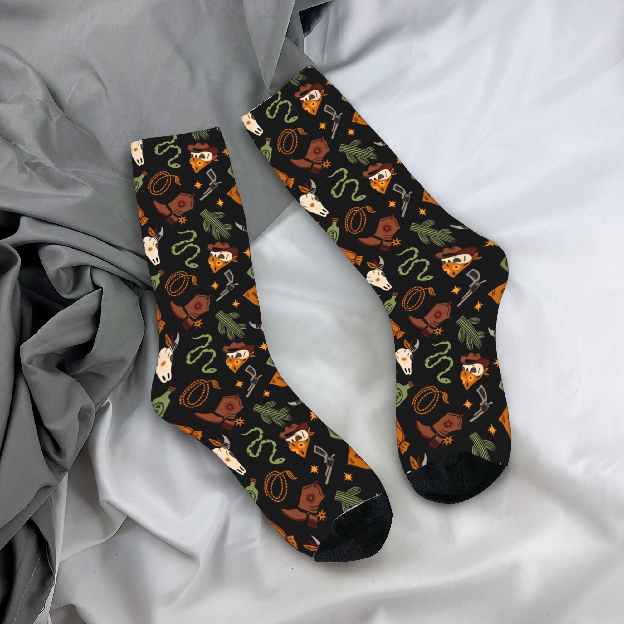 Women'S Fashion Wild West - Vahşi Batı Vintage LinePrint (1) Çorap