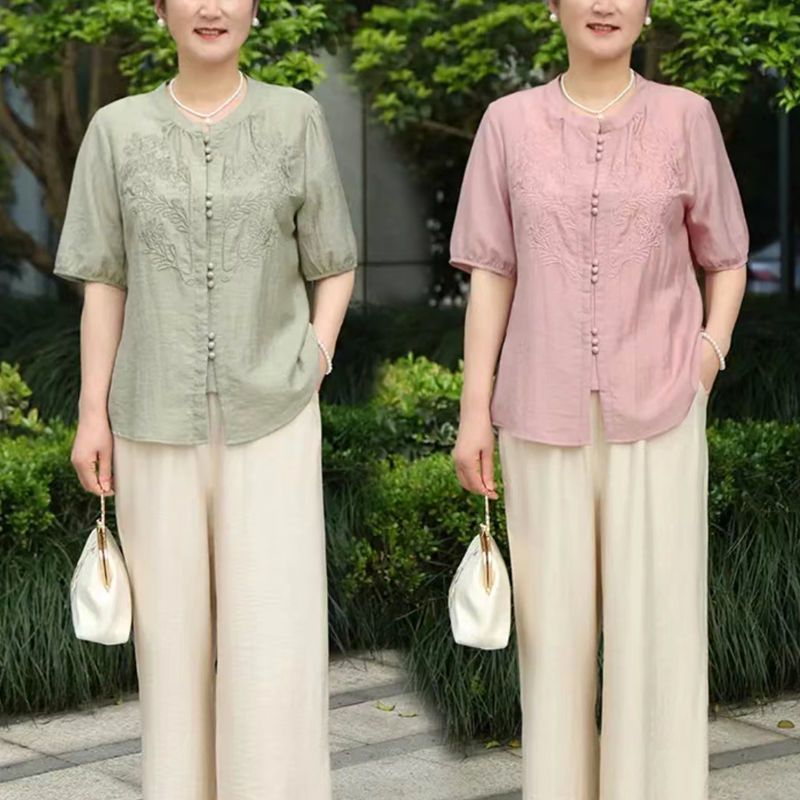 Women Fashion Over 60 - Yeni 2026 Çin Tarzı İşlemeli Anne