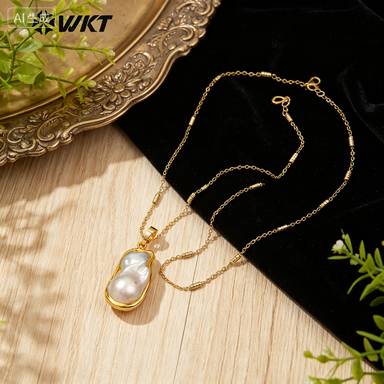 Women'S Fashion Vogue - WT-JN063 Altın Kaplama Kolye Uçlu Doğal