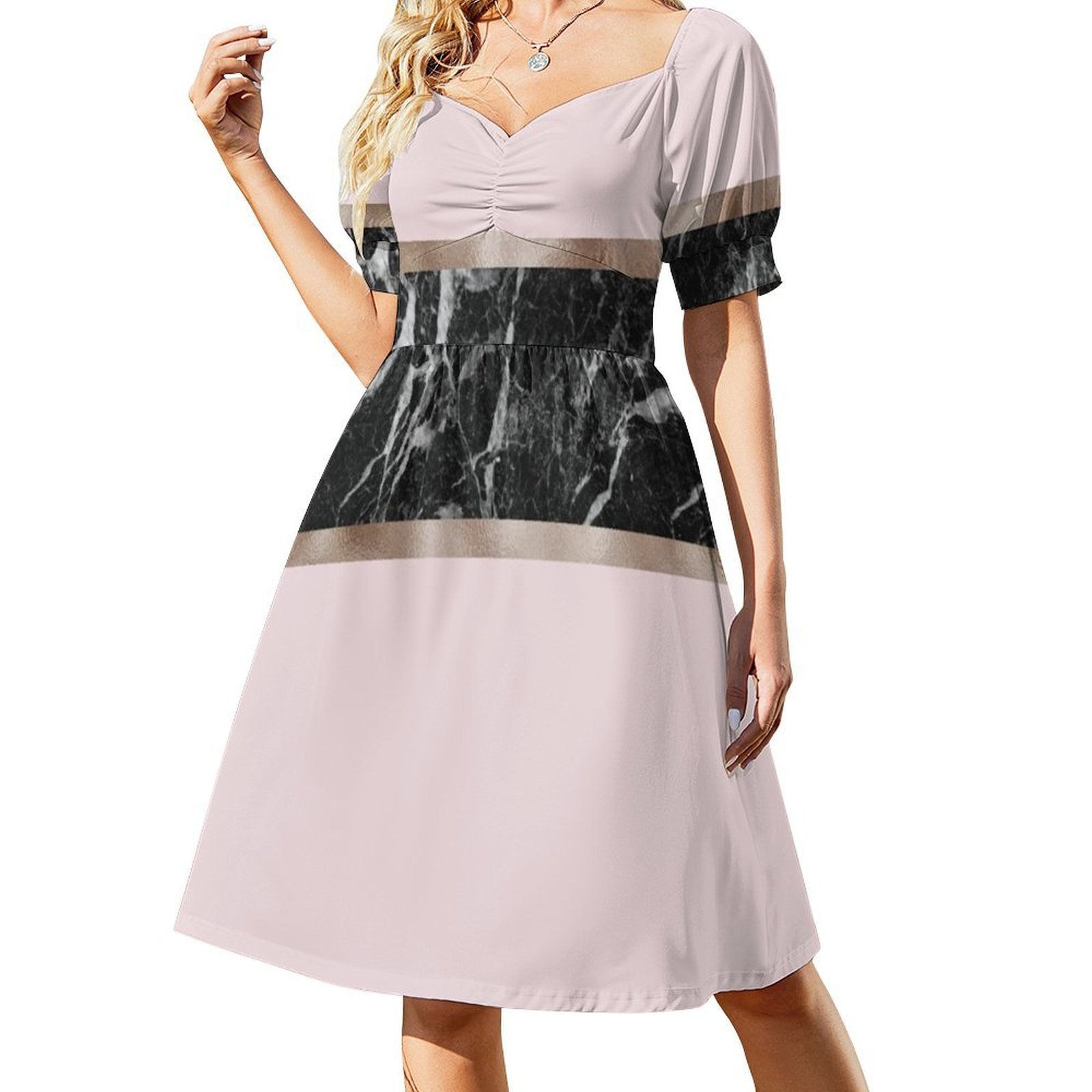 Çilek ve Krem-Siyah Mermer ve  - Women Fashion Gown incelemesi ve fiyatı