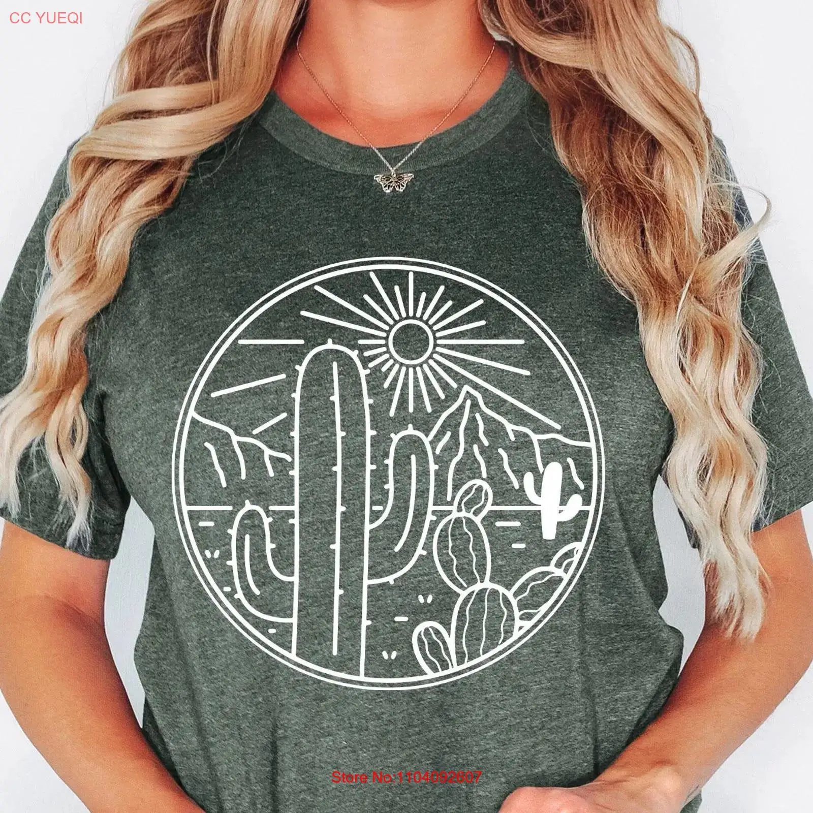 DeserT T Shirt Kaktüs Bitkiler - Women'S Fashion Wild West incelemesi ve fiyatı