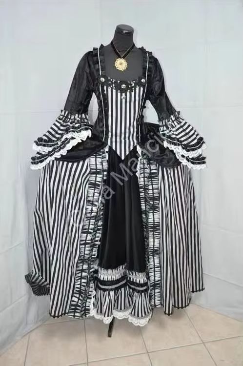 1700'ler Rococo Siyah Beyaz Çi - Women Fashion Gown incelemesi ve fiyatı