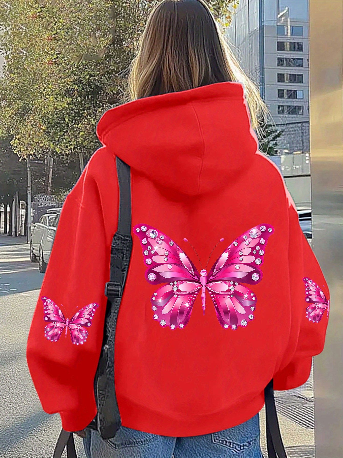 Kadın Kelebek Baskılı Kapüşonl - Hoodie Women Oversized incelemesi ve fiyatı