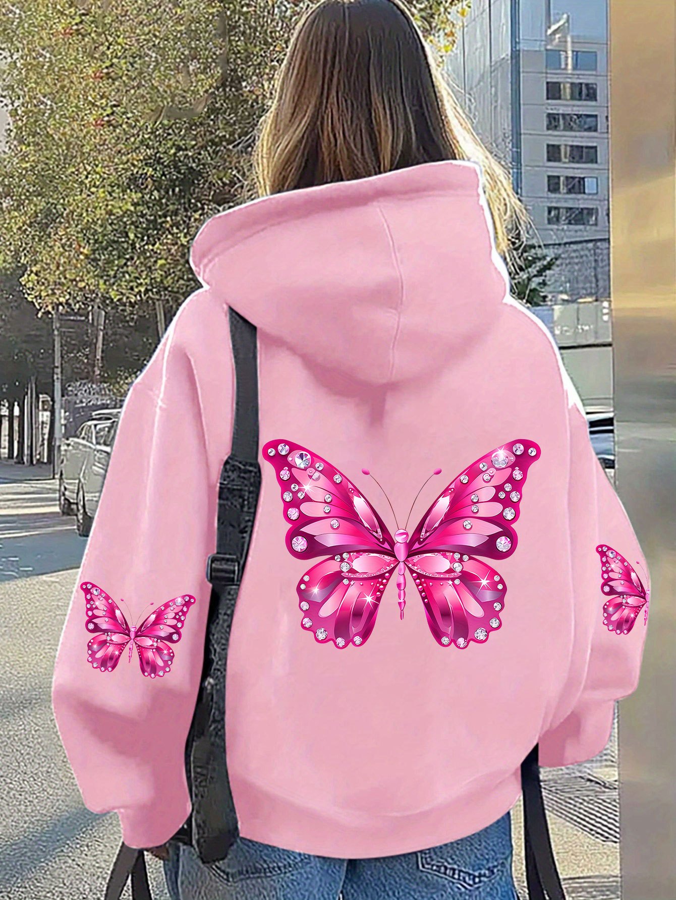 Kadın Kelebek Baskılı Kapüşonl - Hoodie Women Oversized incelemesi ve fiyatı