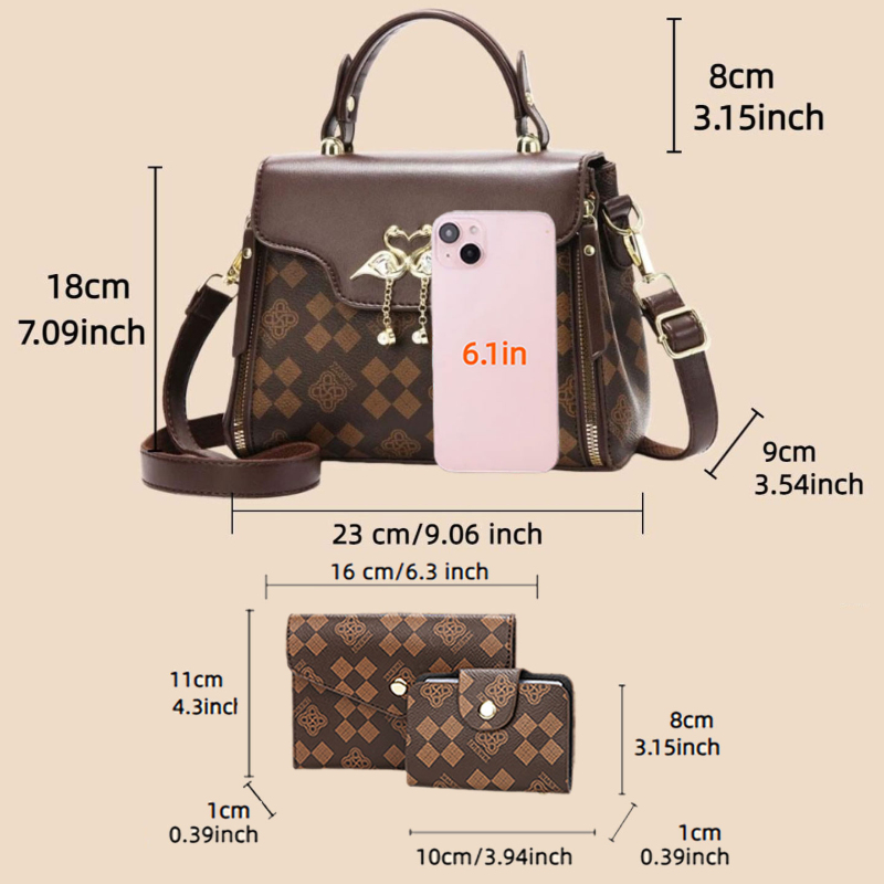 3 parçalı kadın çanta seti, ha - Crossbody Bag Women incelemesi ve fiyatı