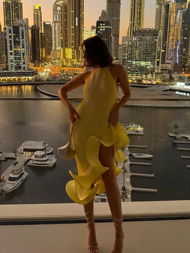 Kadın Zarif Sarı Askılı Uzun E - Women Fashion Gown incelemesi ve fiyatı